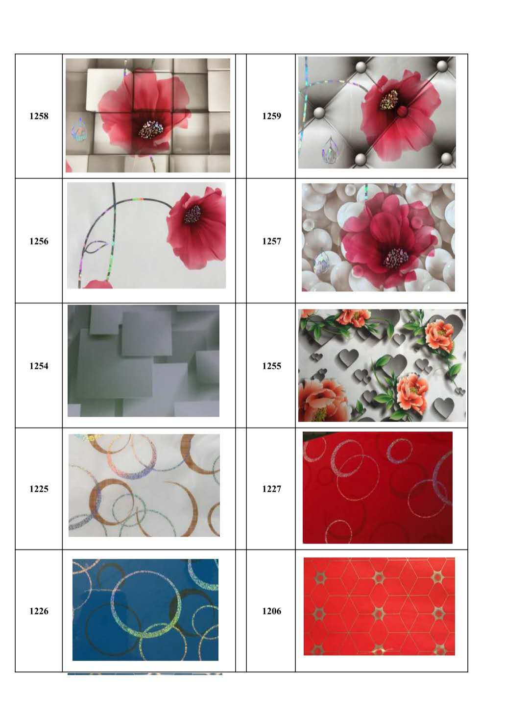 Aluminum composite panel catalogue-laser color