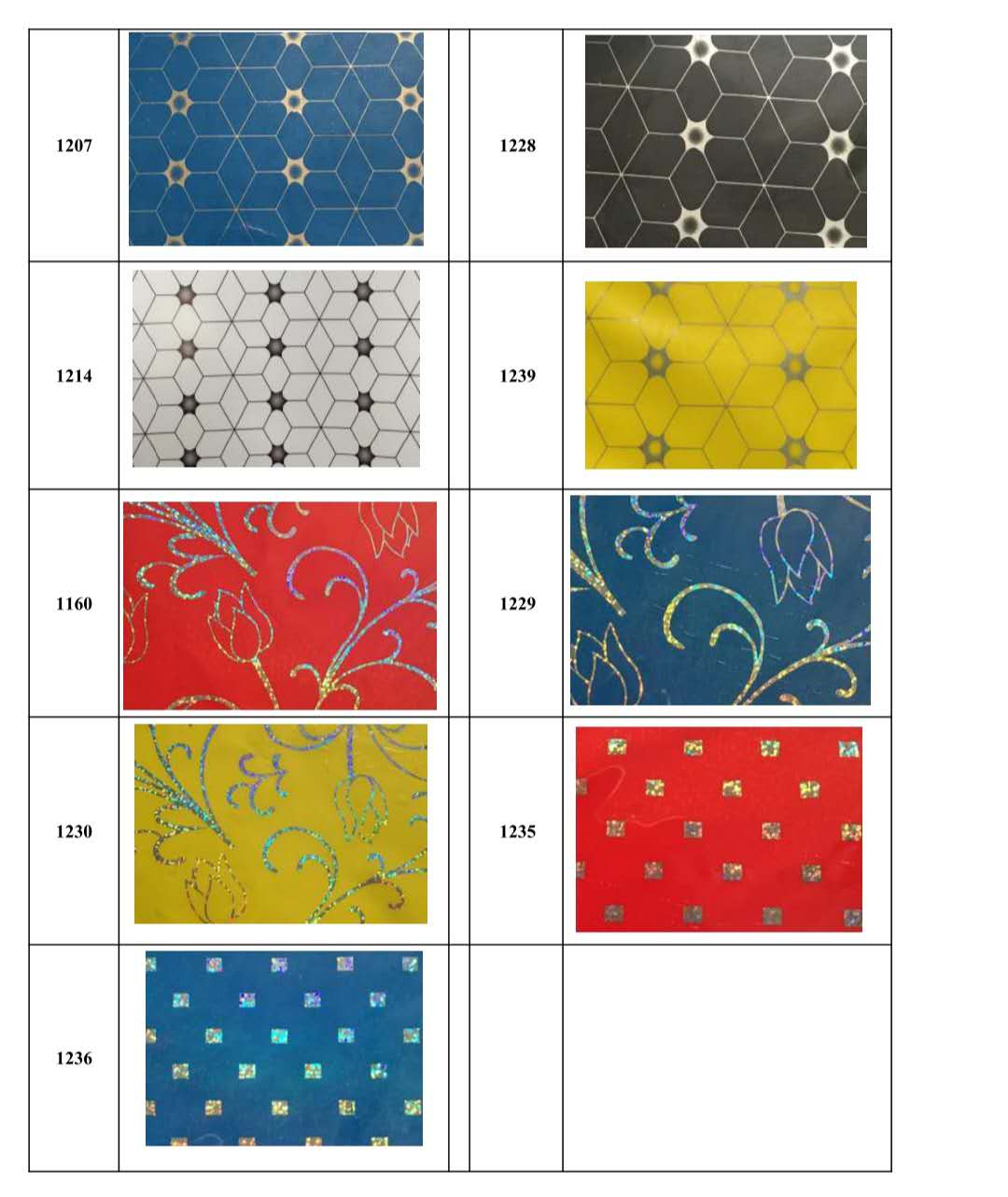 Aluminum composite panel catalogue-laser color