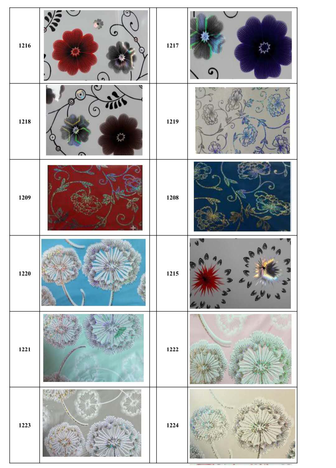 Aluminum composite panel catalogue-laser color